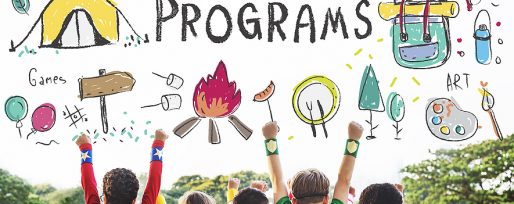 Summer Programs with floating learning icons