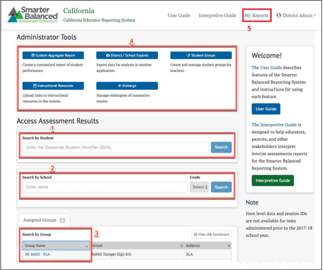 screenshot of the California Educator Reporting System (CERS) home page