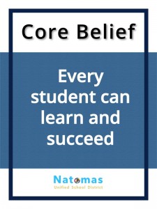 NUSD Core Belief poster on every student can learn and succeed