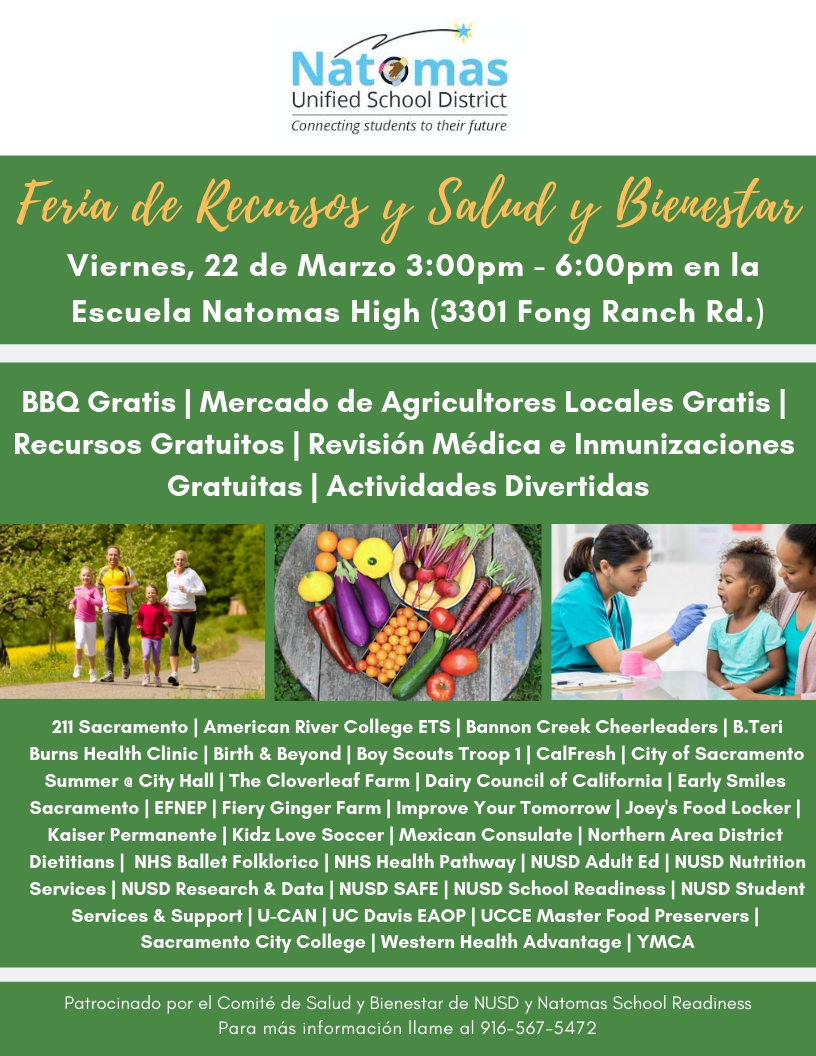 Health, Wellness & Resource Fair flyer (Spanish)