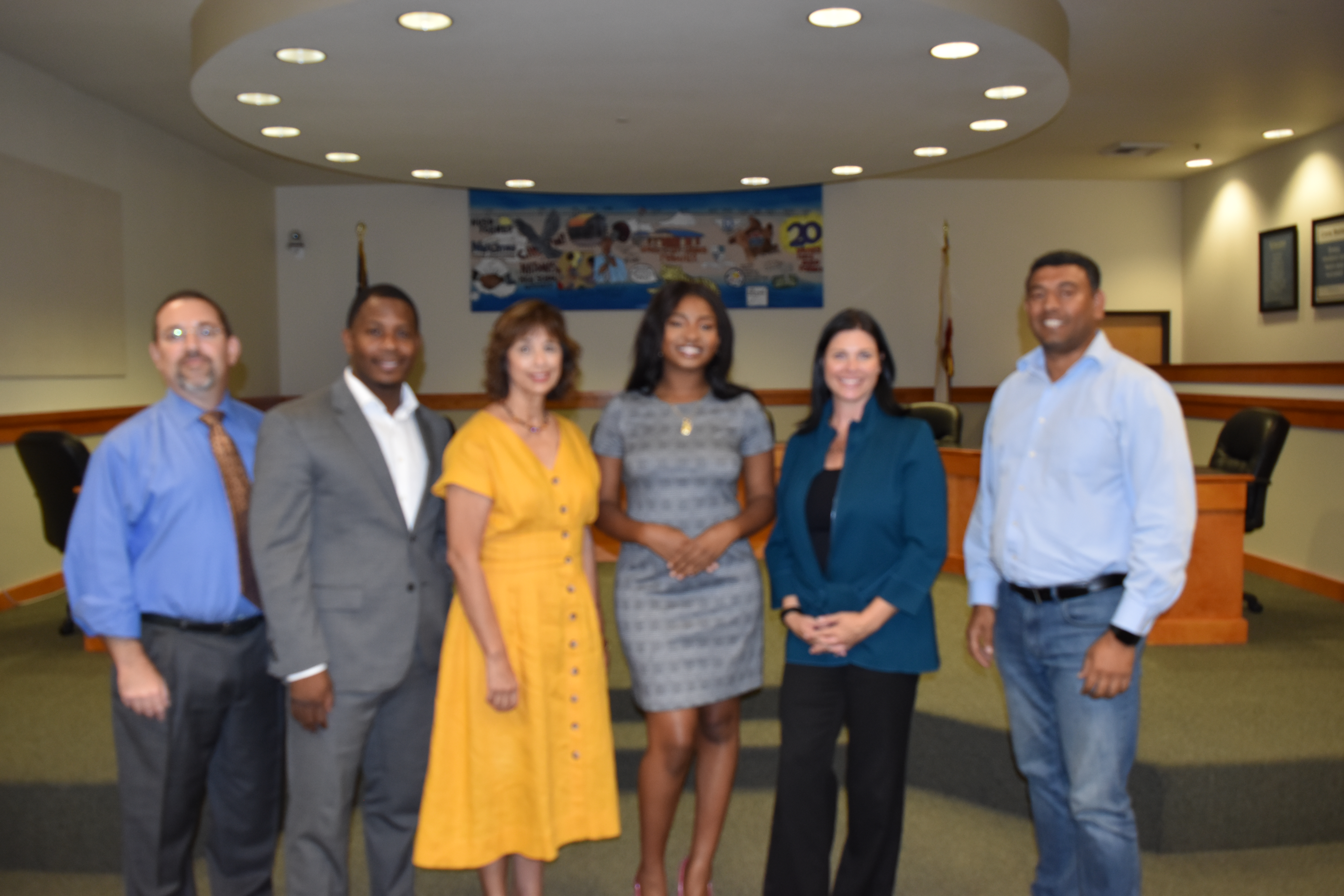 Student board member Valerie Smalls with NUSD Board Members