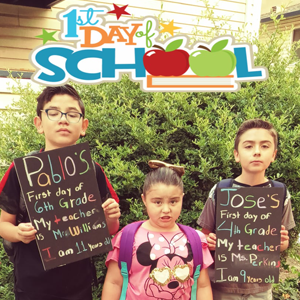 1st place winners of NUSD's back-to-school photo contest